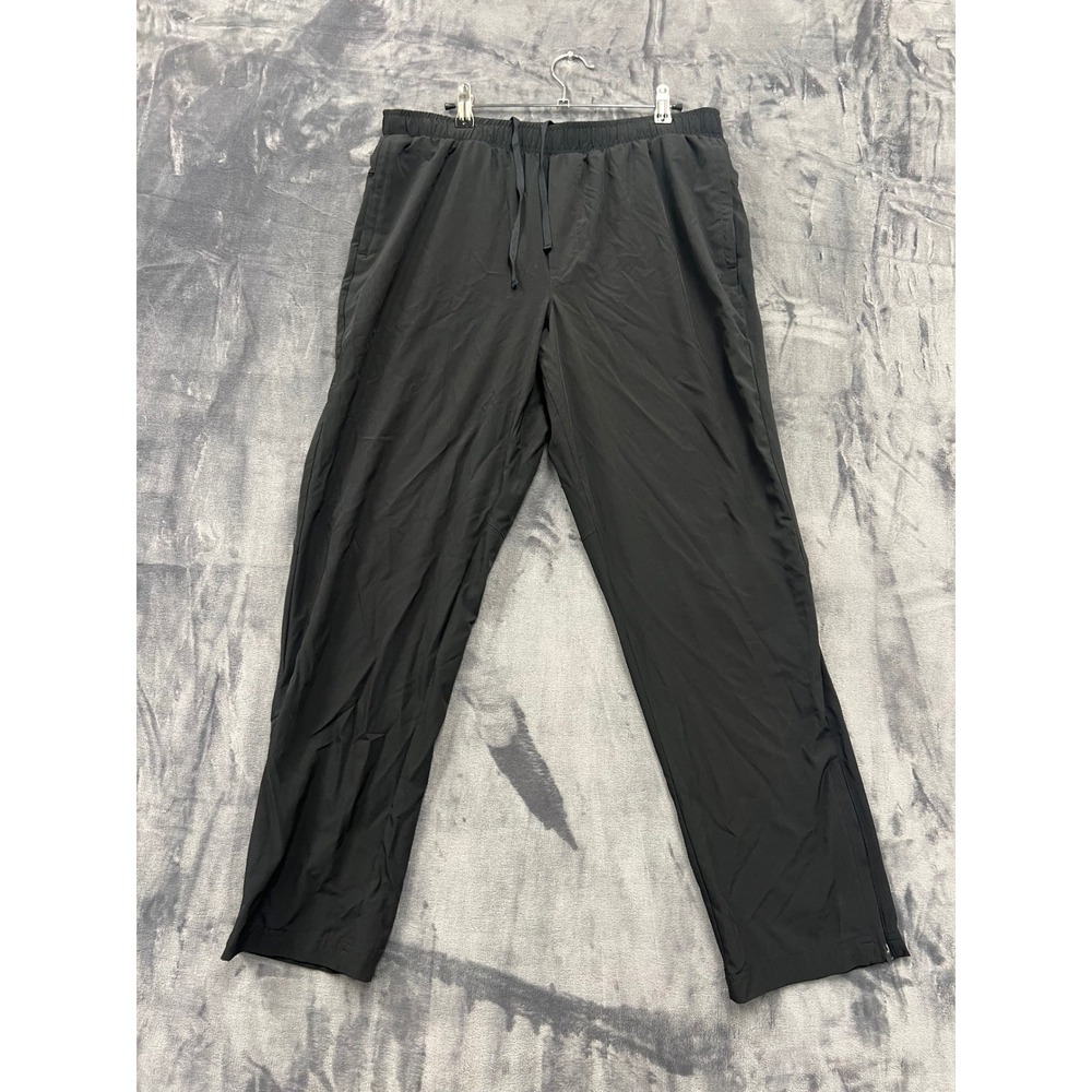 DSG‎ Athletic Training Pants Mens Large Black Drawstring Ankle Zip Joggers L
